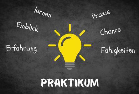 [Translate to français:] Glühlampe mit Schrift Praktikum